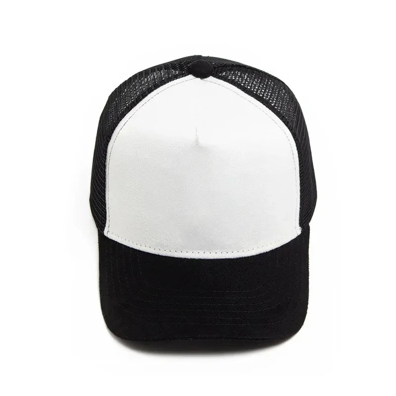 2025 Unisex 5 panel Mesh Suede Trucker Hat Custom Print Logo Men Baseball Cap Spring Summer Breathable Sports Hats Women gorros