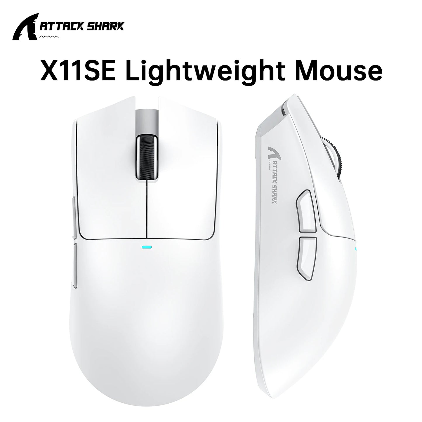 Mouse da gaming ATTACK SHARK X11 e mouse wireless X11 SE 22000 DPI, sensore PAW3311, BT/2.4G/cablato, ultraleggero 59g, 2000W clic