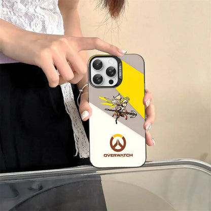Game O-Overwatch Handyhülle im Pixel-Stil für iPhone 17 16 15 14 13 12 11 Pro MAX, matt, stoßfest, rückseitige Anti-Fall-Schutzhülle