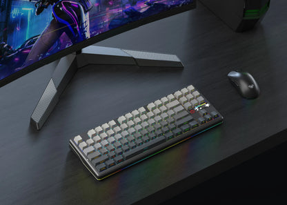 AULA F87 Pro V2 E-Sports Mechanical Keyboard 2.4g/Usb/Bluetooth Hot-Swap RGB Long Battery Life Custom Gasket 5 Layer PC Gaming