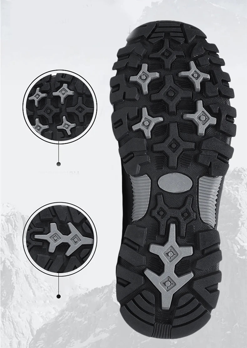Men's Hiking Shoes outdoor waterproof Leather Anti Slip Comfortable Hunting Walking Shoes Wear-resistant Casual Sneakers