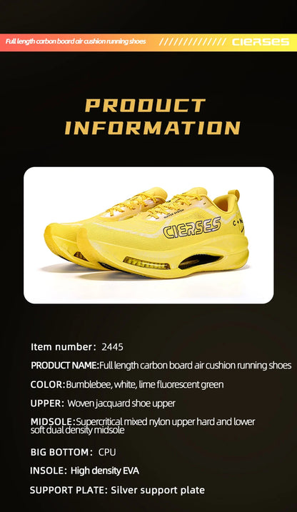CIERSES  New Carbon Fiber Marathon Racing Training Shoes Breathable And Shock-Absorbing Air Cushion Men's Casual Sports Shoes