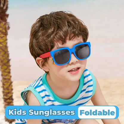 Fashion Kids Folding Sunglassess New Ultralight Candy Color Children Sun Glasses Portable Square Frame Eyewear for Girls Boy