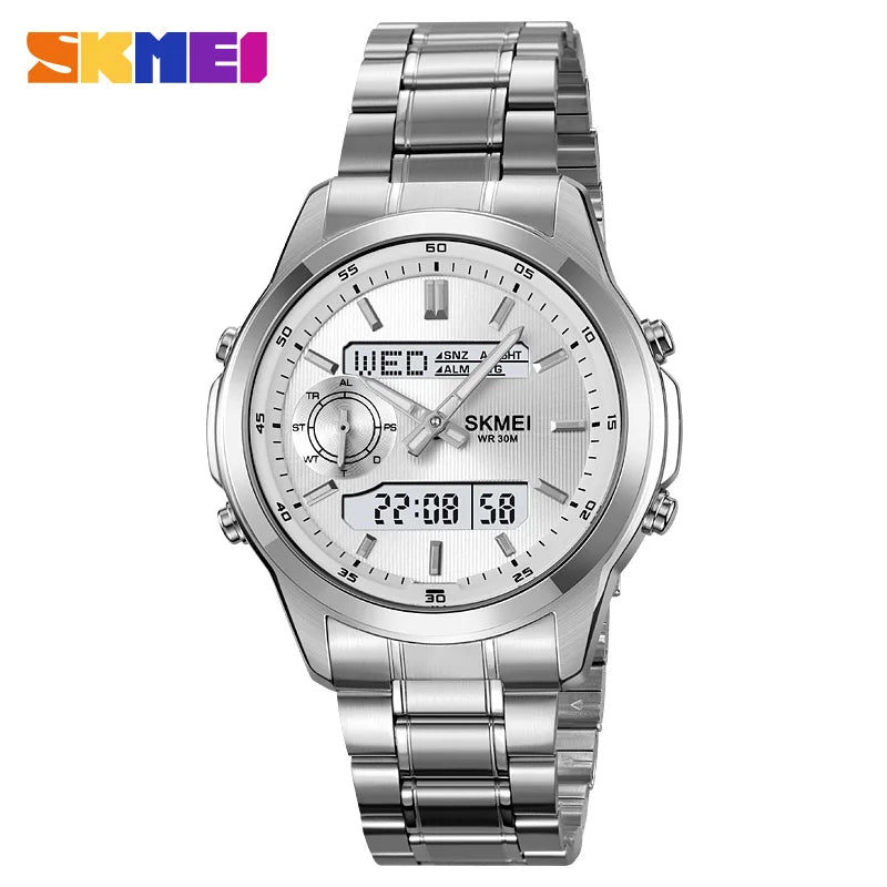 SKMEI 2284 Business Men's Electronic Multifunctional Dual Display Sports Waterproof Luminous Luxury Watch Digital Watch Reloj