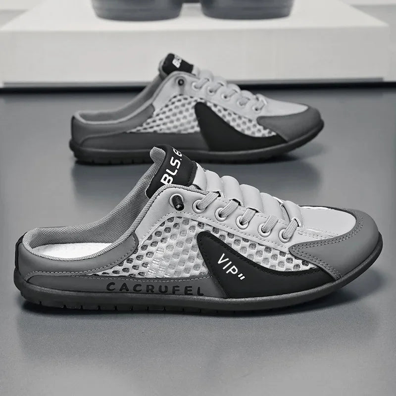 Chaussons mi-ouverts à semelle souple pour hommes, chaussures décontractées tendance d'été, baskets à semelle souple, Zapatos De Hombre, grande taille 48