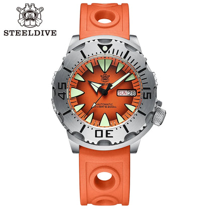 STEELDIVE SD1984 Monster Steel Strap Mechanical Watch NH36 Movt Sapphire Crystal 200M Waterproof Swiss Super Luminous Wristwatch