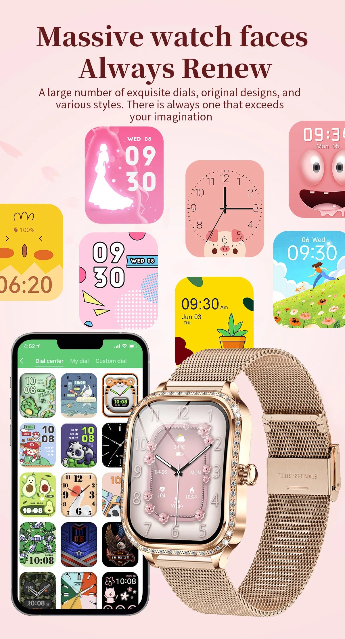 LIGE New Luxury Smart Watch Heart Rate Monitor Fashion Ladies Bracelet 2024 Bluetooth Call Smartwatch Womoen For Android IOS