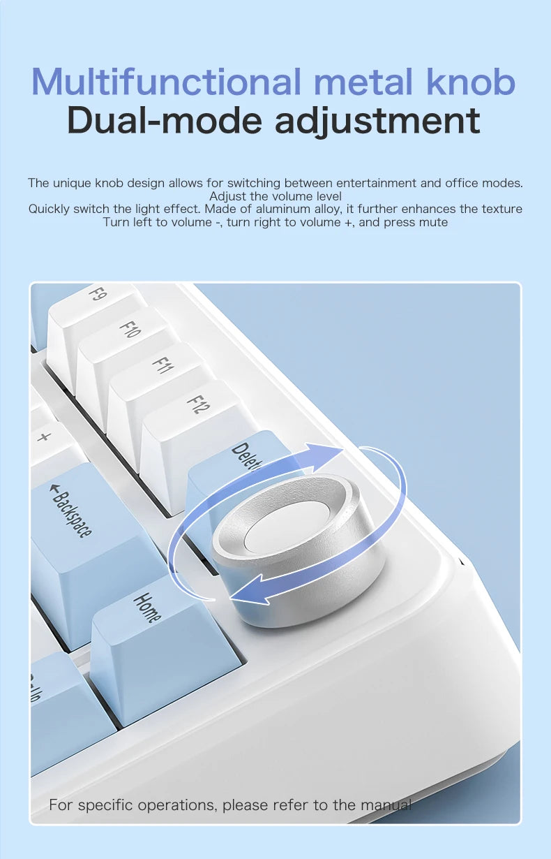 F75 Mechanical Keyboard FREEWOLF * AULA F75 Bluetooth Three-mode Keyboard,Dedicated for Gaming and Office Use