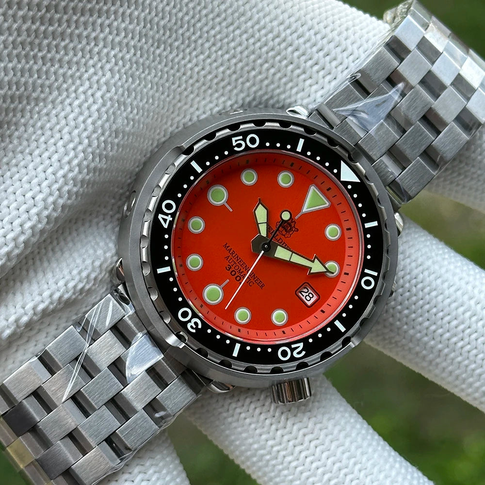 STEELDIVE Popular SD1975 47.5MM Case Red Dial 300M Waterproof AR Sapphire Glass Tuna Dive Men's NH35 Automatic Watches for You