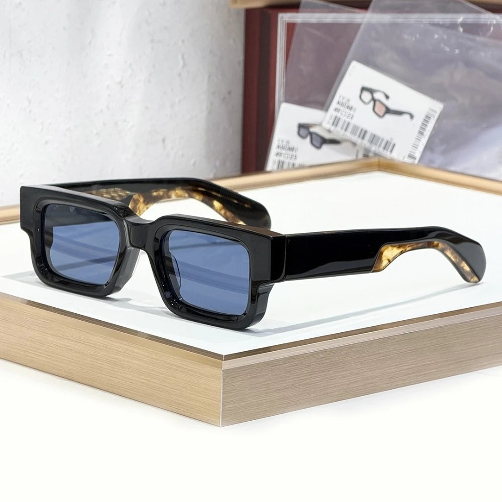 Sunglasses ASCARI Vintage Square Unisex Handcrafted Acetate UV400 Classic Retro Designer Eyewear