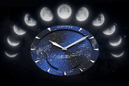 AGELOCER Original Astronomer Watch Men's Business Luxury Gold Watch Automatic Mechanical Moon Phase Watch Birthday Gift for Men