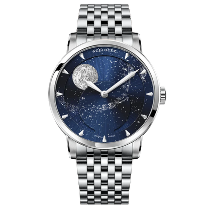 AGELOCER Original Astronomer Watch Men's Business Luxury Gold Watch Automatic Mechanical Moon Phase Watch Birthday Gift for Men