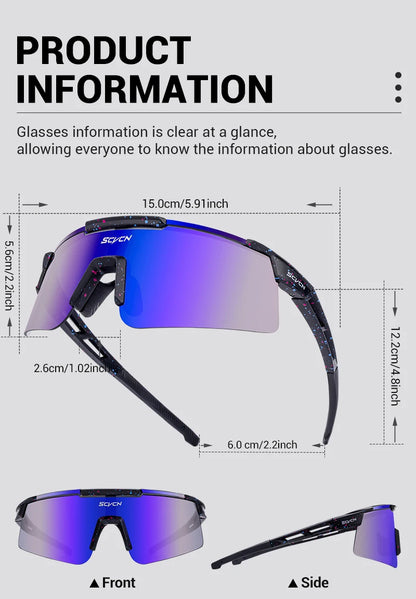 SCVCN UV400 Cycling Glasses Men Women MTB Road Bike Sunglasses Outdoor Hiking Drive Running Sunglasses Fashion Sports Glasses