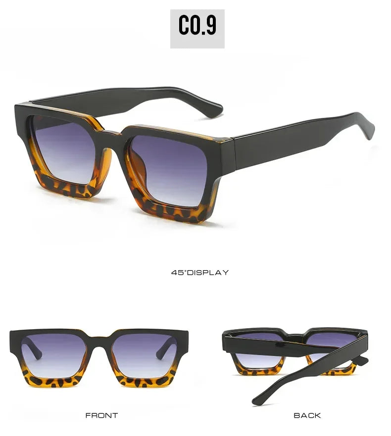 JNPCXI Fashion Square Women Luxury Sunglasses Retro Gradient Blue Designer Men Trending Sun Glasses Shades UV400