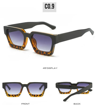 JNPCXI Fashion Square Women Luxury Sunglasses Retro Gradient Blue Designer Men Trending Sun Glasses Shades UV400