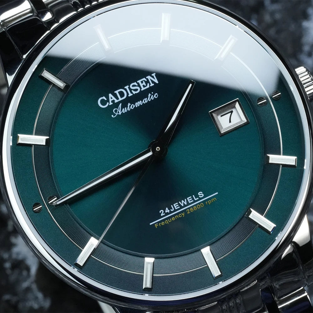 CADISEN Ultra-thin Mechanical Wriswatch Japan MIYOTA 9015 Top Brand Luxury Single-dome Sapphire Crystal  Automatic Watch Man
