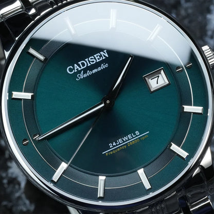 CADISEN Ultra-thin Mechanical Wriswatch Japan MIYOTA 9015 Top Brand Luxury Single-dome Sapphire Crystal  Automatic Watch Man