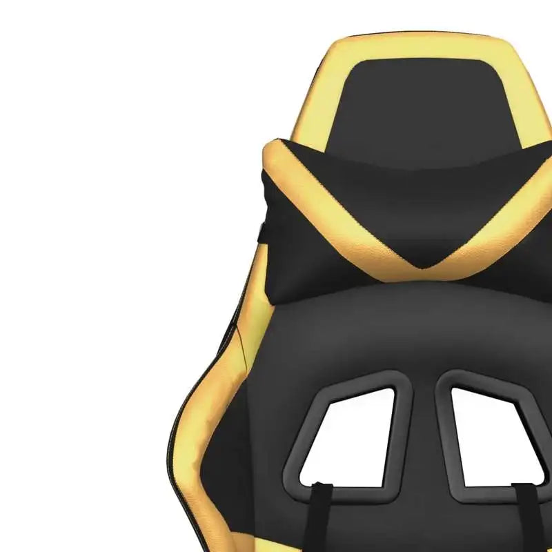 Gaming Chair with Footrest Black & Gold, Reclining Ergonomic Gaming Chair, 360° Swivel Leather Gaming Chair with Adjustable Height and Footrest