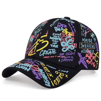Fashion Graffiti Printing Baseball Cap Outdoor Cotton Casquatte Hat Men Women Summer Sun Hats Adjustable Hip Hop Caps