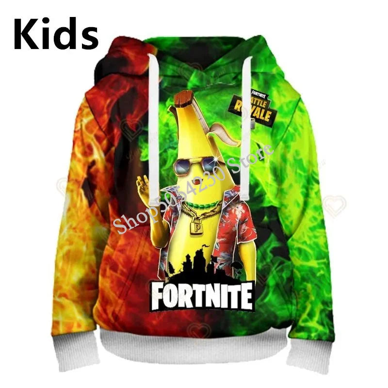 Fortnite Jungen-Cosplay-Hoodie „Cool Heroes“, Cartoon-Sweatshirt, Kinderkleidung für Frühling und Herbst, Baby-Mantel, Kapuzenjacke für Kinder