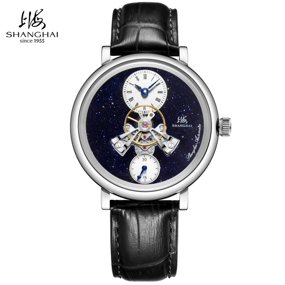 Shanghai The Bund Sky Dome Series Men's Mechanical Watch 42mm Center Flywheel Automatic Watch Limited Edition Brand Watches 865
