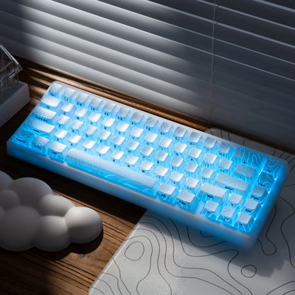 XVX M67 JadeStone Mechanical Keyboard With IMD-Tech Keycaps Hot Swappable Gasket Tri-Mode Custom RGB Wireless Keyboard 65%