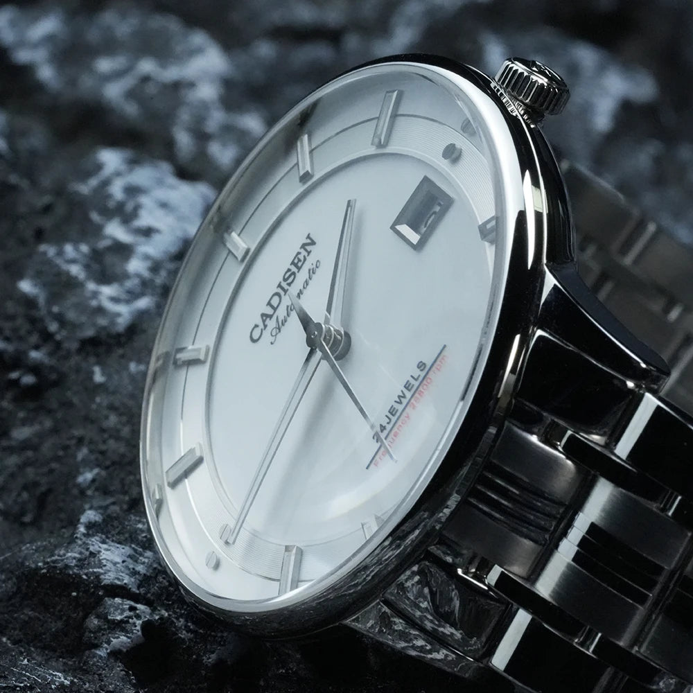 CADISEN Ultra-thin Mechanical Wriswatch Japan MIYOTA 9015 Top Brand Luxury Single-dome Sapphire Crystal  Automatic Watch Man