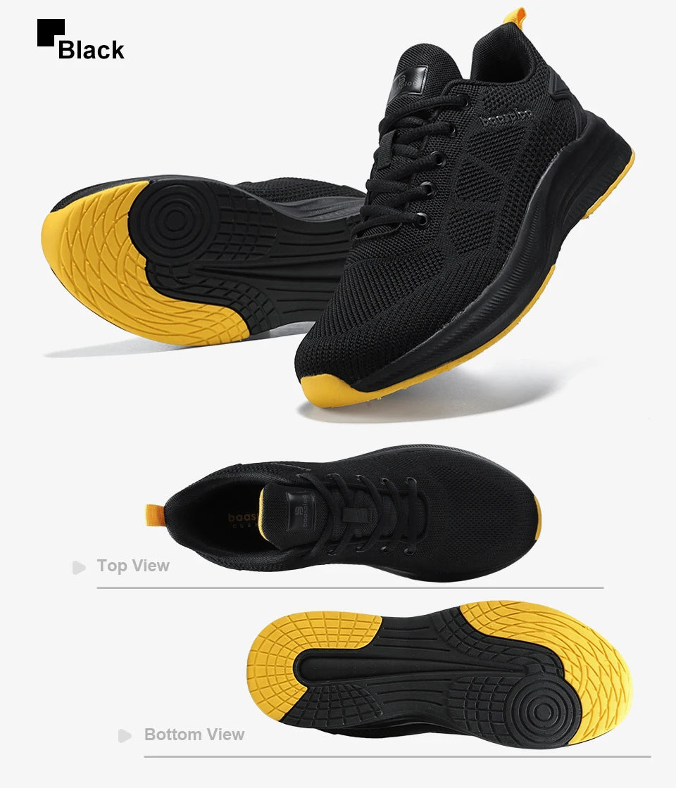 Baasploa Running Shoes Men's New Casual Lightweight Designer Mesh Sneakers Male Outdoor Breathable Lace-Up Sports Walking Shoes