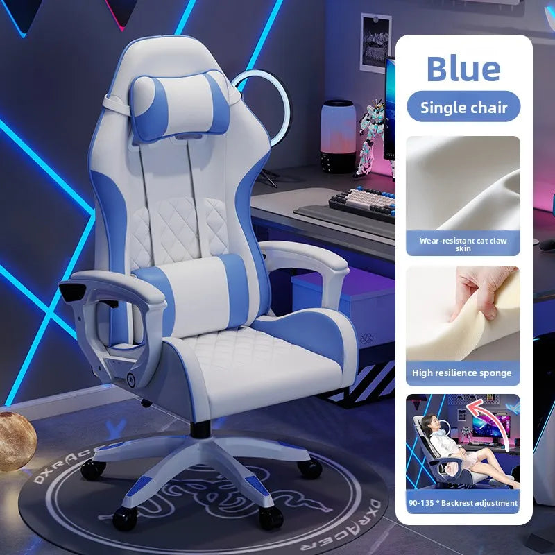 Sedia e-sport da uomo confortevole per sessioni prolungate, sedia da computer reclinabile per il relax, schienale