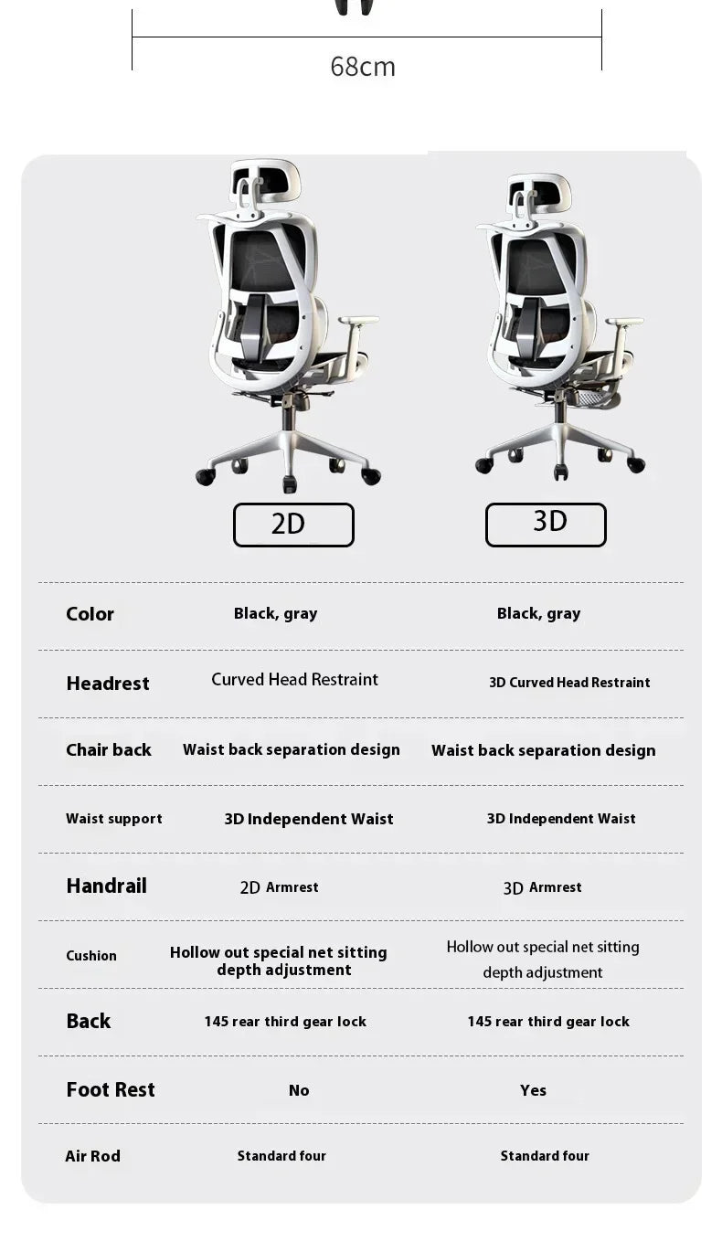 Ergonomic Gaming Chair Office Desk Chair with 3D Headrest, Adjustable Armrests, Lumbar Support, Reclining Computer Chair with Footrest