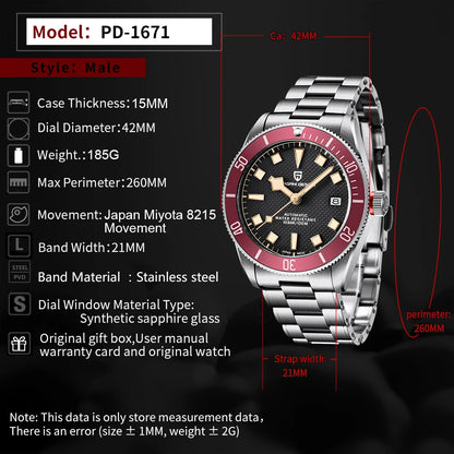 PAGANI DESIGN BB58 Men's Watches Mechanical Watch For Men Luxury Automatic Watch Men NH35 Movt Waterproof Reloj Hombre PD-1671