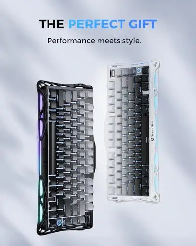 GravaStar Mercury K1 75% Wireless Mechanical Gaming Keyboard, Aluminum Alloy Exoskeleton Design, RGB Backlit，Hot-Swap Socket