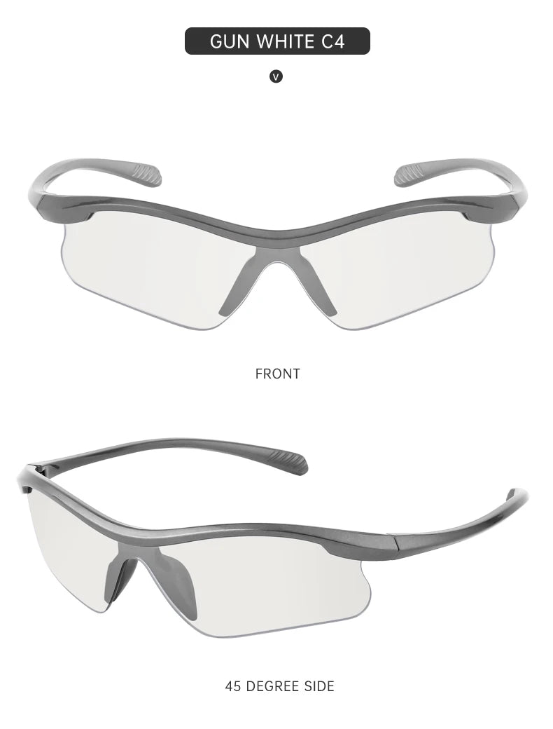 Sports Sunglasses Women Outdoor Cycling Goggle Men Fashion One-Piece Windproof Sunglass Male 2026 New Semi-Rimless Sun Glasses