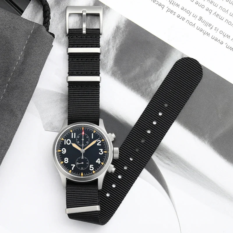 Militado VK61 VK67 Quartz Chronograph Watch 39mm 316L Stainless Steel Case 3 Dial Waterproof 100M  Multifunction Military Watch