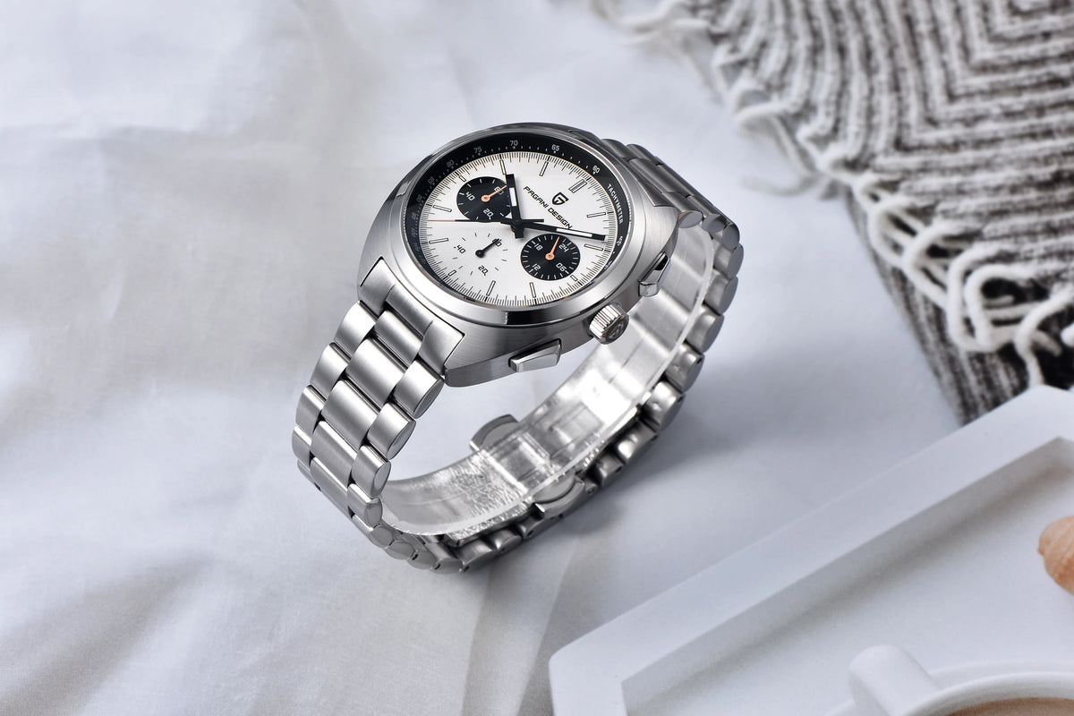 PAGANI DESIGN 2025 New Panda Dial Men Watches Luxury Quartz Watch For Men Japan VK63 Sport Chronograph Sapphire glass Wristwatch