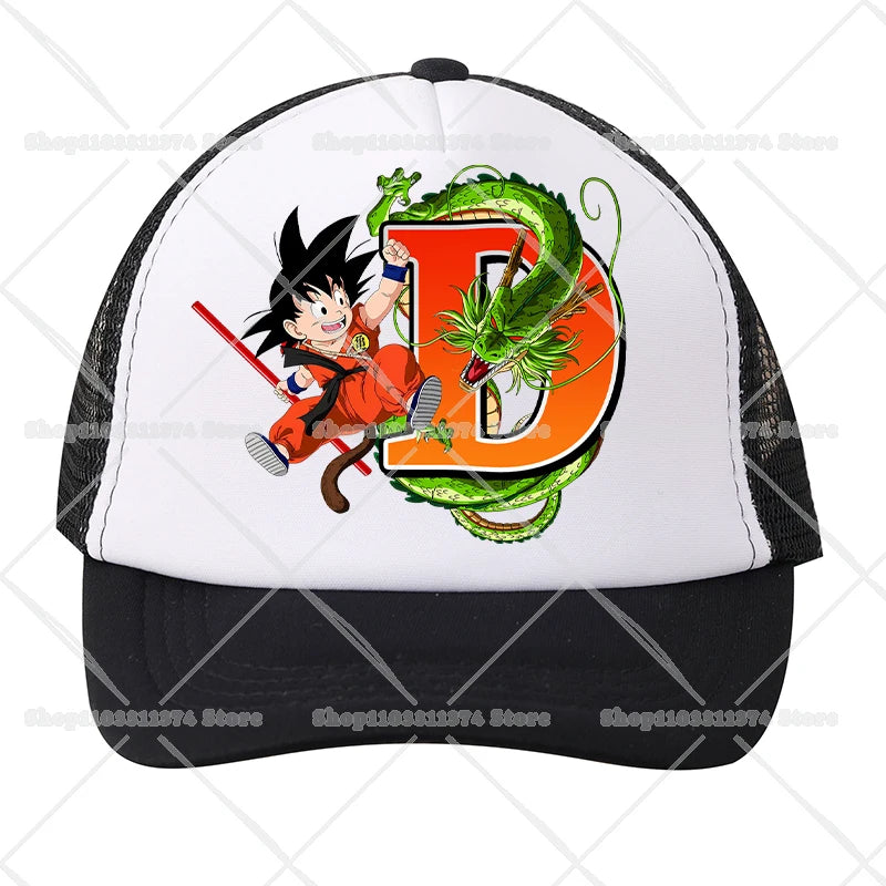 Dragons Ball Mesh Baseball Caps Cartoon Son Goku Letter Adult Kids Sports Hats Anime Summer Outdoor Sunshade Peaked Cap Gift New