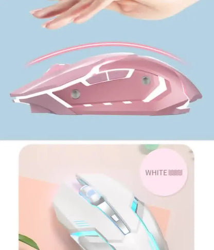 Carpbaba G3 Wired Gaming Mouse Silent Click Pink Mechanical Gaming Mouse for PC, Laptop, MacBook, Office & Esports