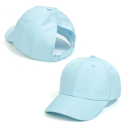 Fashion High Ponytail Kids Boy Hat Sun Hats Baseball Caps Solid Color Travel Caps Sun-proof Wide Brimmed Peaked Caps Hat