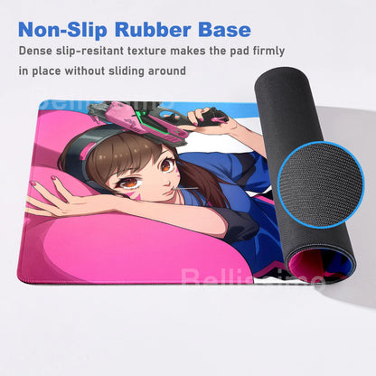 Gaming Accessories O-Overwatch D-D.va Mouse Pad Large Keyboard Mousepad Pc Cabinet Deskmat Xxl Extended Mats Gamer Mausepad