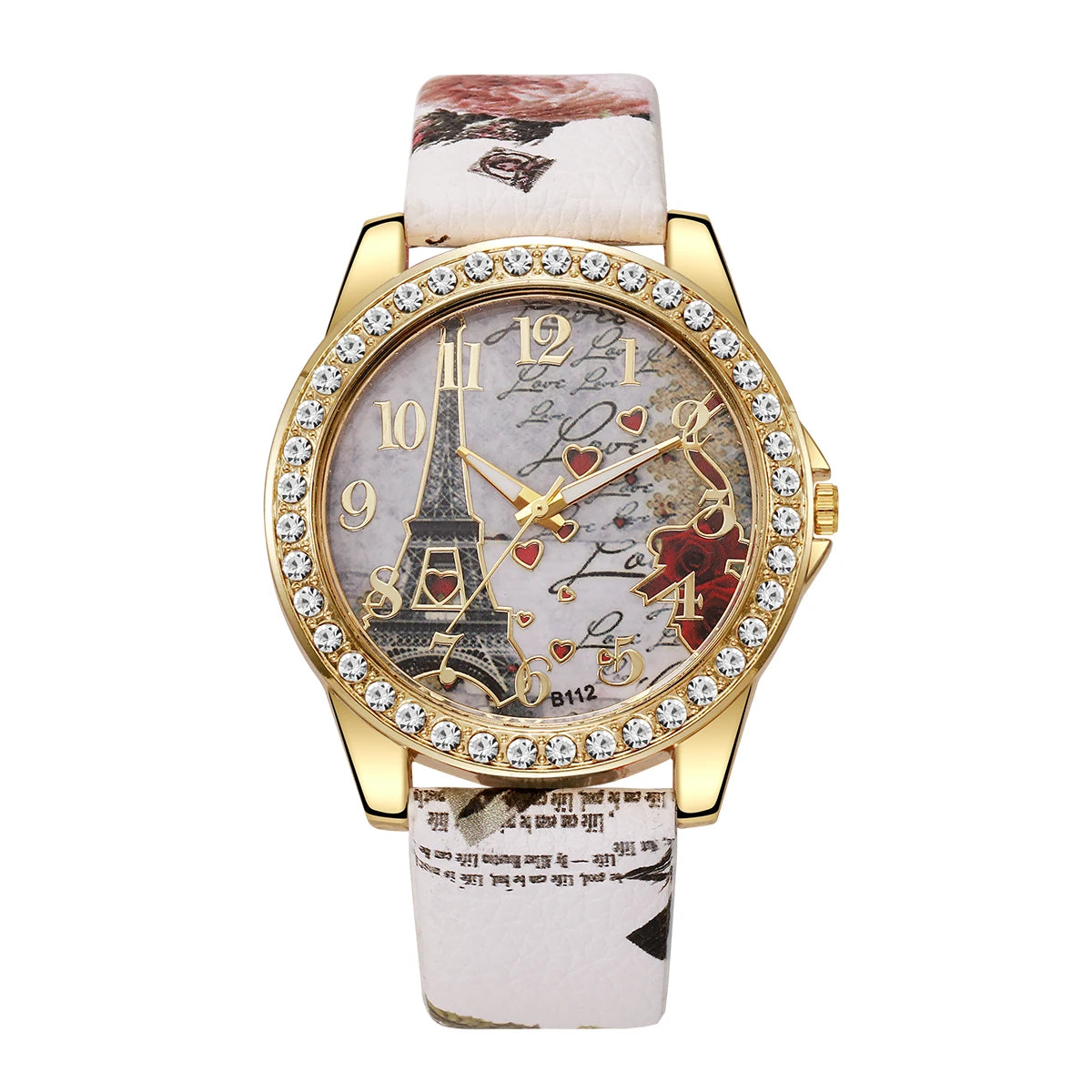 Fashion Flowers Women Watches Ladies Leather Strap Analog Quartz Watch Reloj Mujer Girls Clock Gift