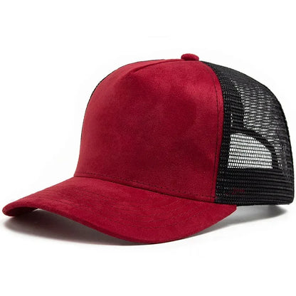 2025 Unisex 5 panel Mesh Suede Trucker Hat Custom Print Logo Men Baseball Cap Spring Summer Breathable Sports Hats Women gorros