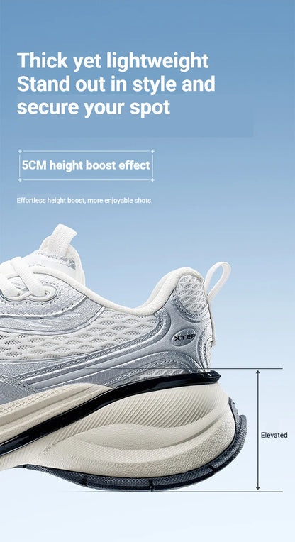 Xtep Basque 3 For Male Sneakers Retro Fashion Breathable  Luxury Height-Increasing Sports Shoes 2026 Spring 874219320001