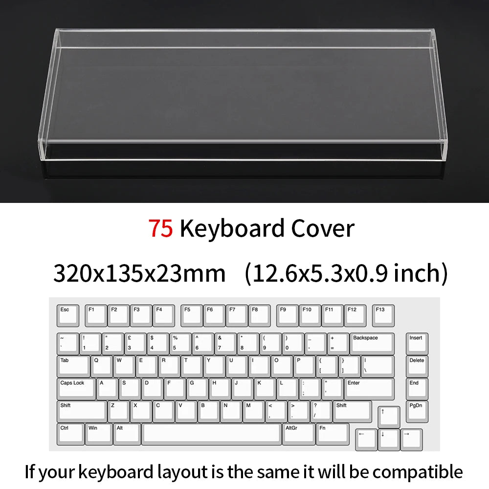 Acrylic Keyboard Clear Protector Case Mechanical Keyboard Dust Cover For 60/61/64 96 98104/108 Key Mouse Cover Keyboard Cover