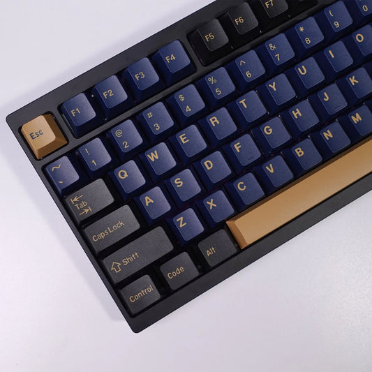 KBDiy 174 Keys GMK Blue Samurai Keycaps for Mechanical Keyboard PBT Cherry Profile GMK Keycap Double Shot for Aula F75 F87 F99