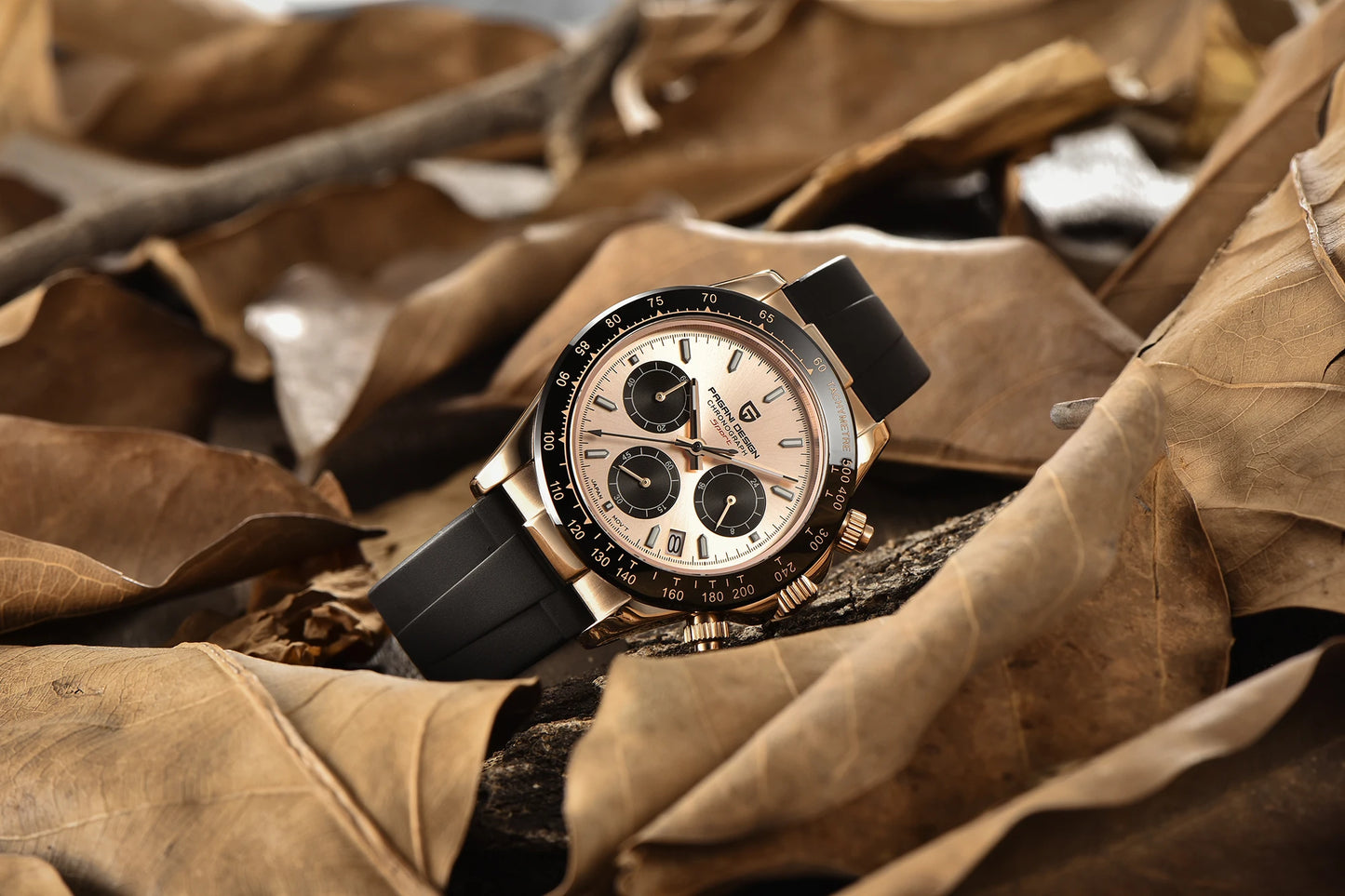 PAGANI DESIGN 1664 Luxury Automatic Mechanical Men's Watch VK63 movement AR Sapphire Crystal Rubber 100m Waterproof Men's Watch
