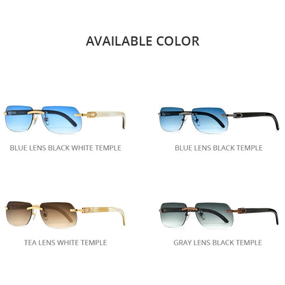 HEPIDEM Buffalo Horn Glasses Men Famous Brand Design Rimless Sunglasses Women Luxury Eyewear Horn-Rim Frameless Buffs Eyeglasses