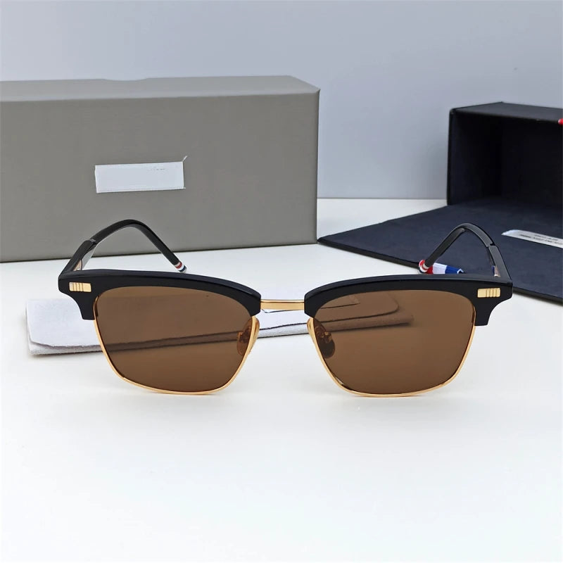 Brand Design Design Men's Polarized Sunglasses Alloy Acetate Square UV400 Sunglass for Women Outdoor Driving Eyewear Shade TB711