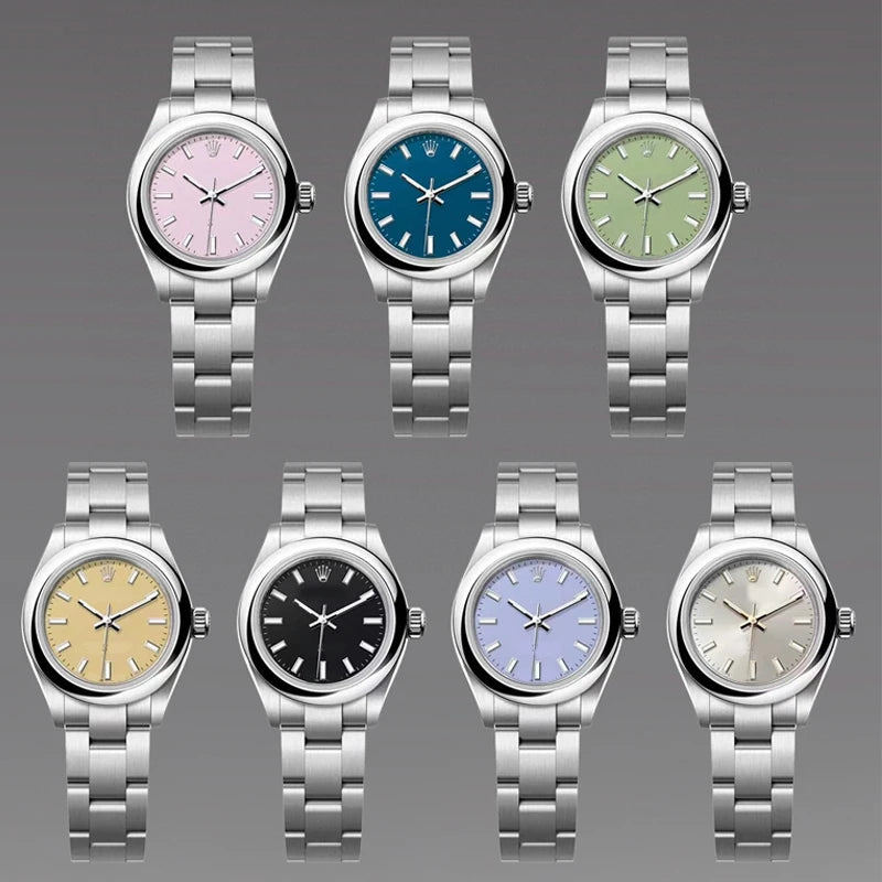 Customized 1:1 small 28mm size women's mini watch luxury brand business gold stainless steel ladies fashion mechanical watch