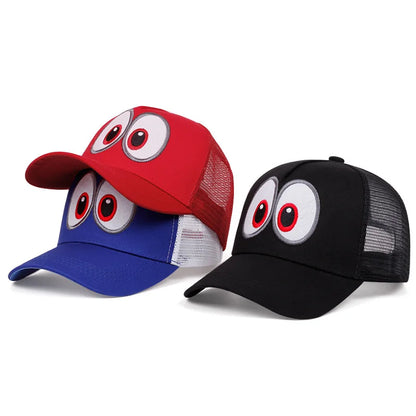 Anime Game Super Luigi Brothers Cosplay Hat Funny Big Eyes Embroidered Baseball Cap Adjustable Duckbill Cap Sun Hat
