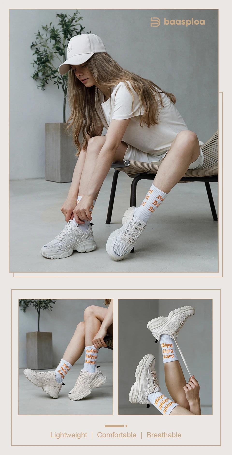Chaussures de course pour femme Baasploa : baskets de jogging légères et tendance en mesh, antidérapantes, pour femme, d'extérieur, respirantes, colorées et décontractées